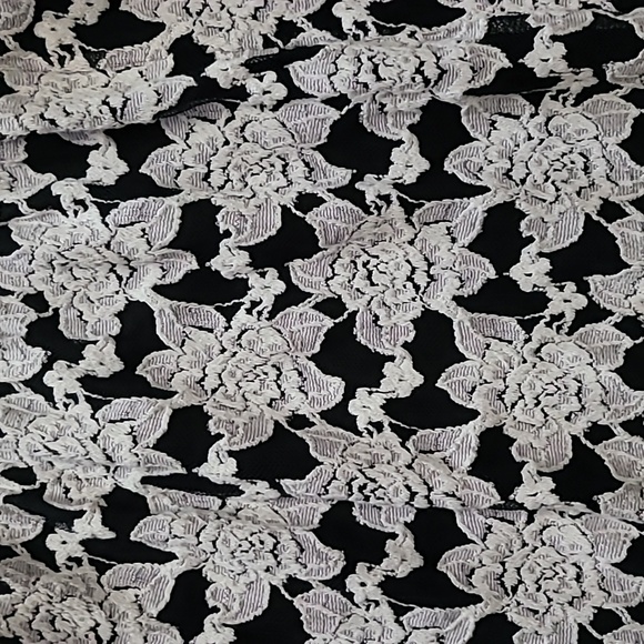 Free People White & Black Lace PENCIL Skirt w Wide Exposed Waistband Size XS NWT - Picture 3 of 6